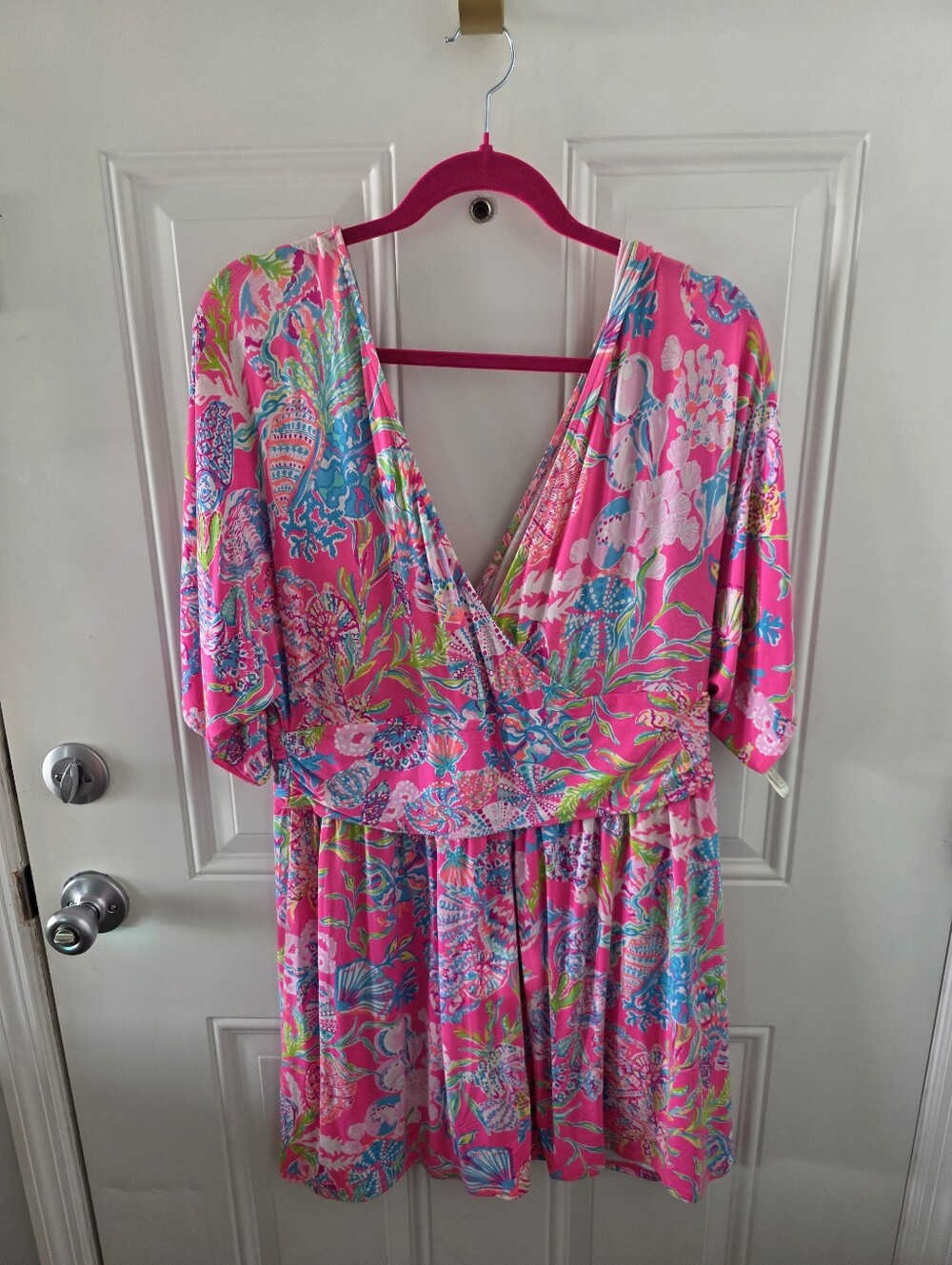 Lilly Pulitzer Pink Parigi Romper , Large - Picture 3 of 4